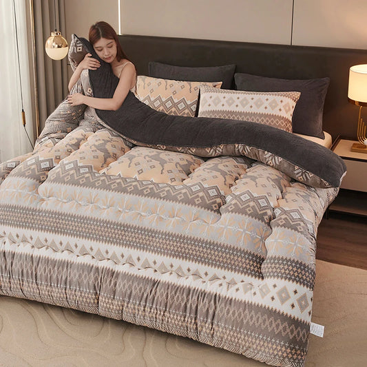 1-Piece Winter Thickened Warm Double-Sided Fleece Quilt