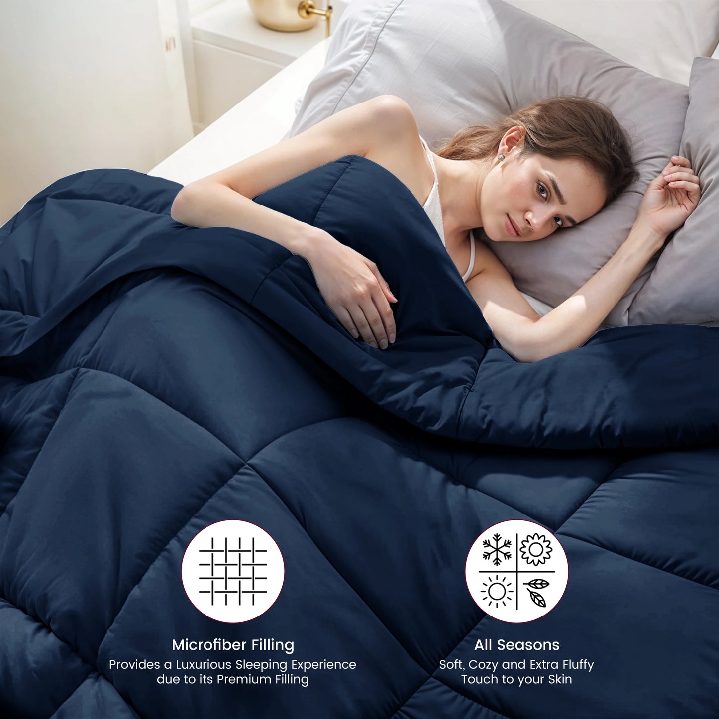 Lux Decor Down Alternative Comforter with Box Stitch Design