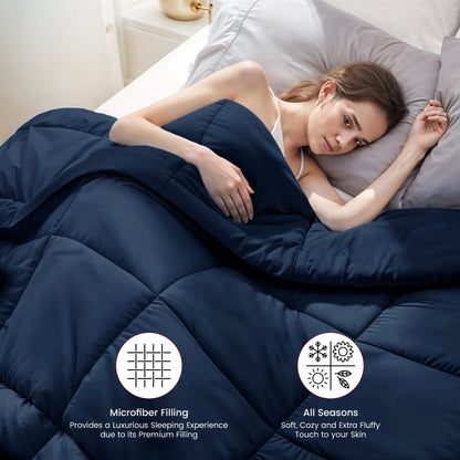 Lux Decor Down Alternative Comforter with Box Stitch Design