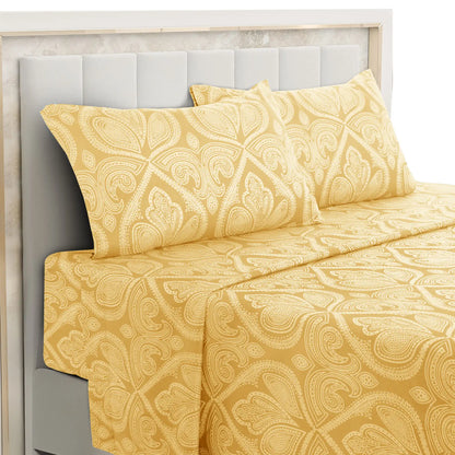 4-Piece Paisley Microfiber Bed Sheet Set
