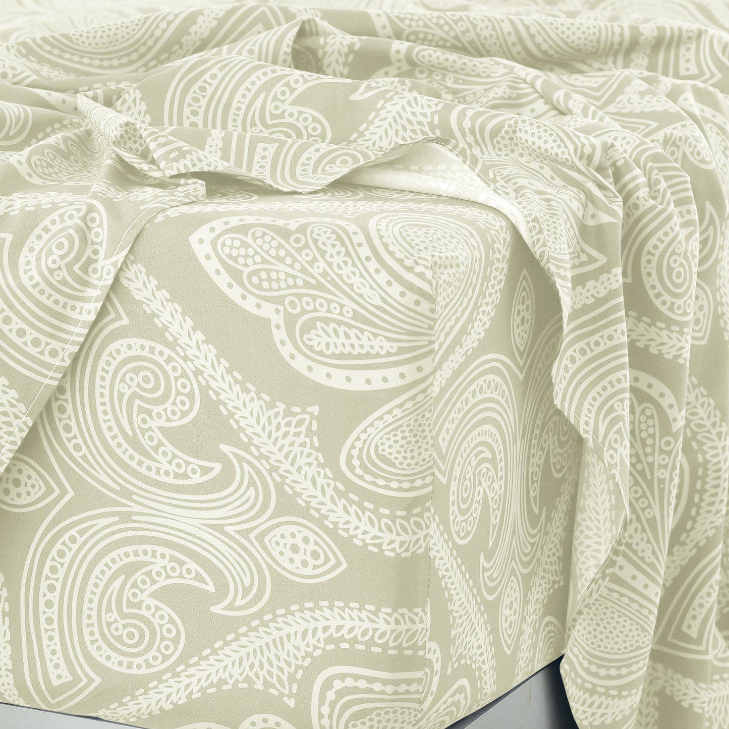 4-Piece Paisley Microfiber Bed Sheet Set