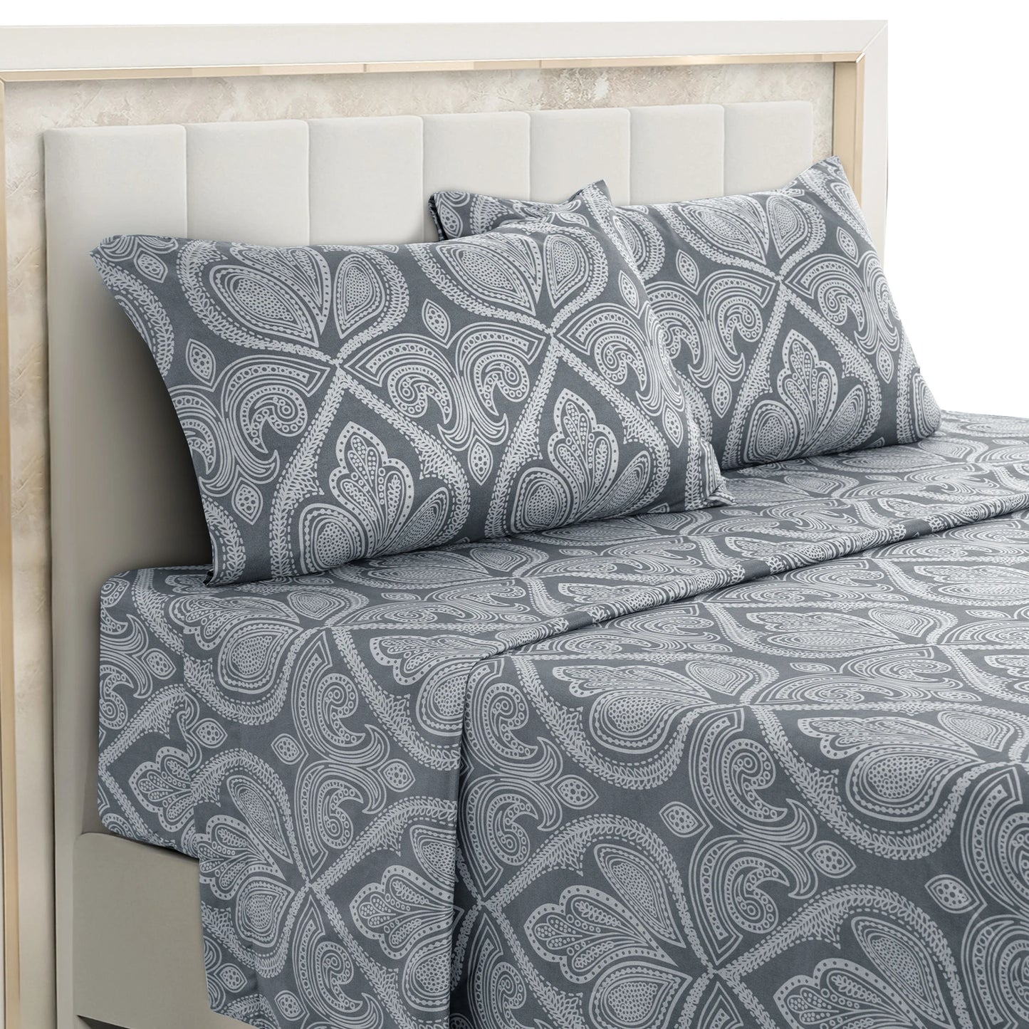 4-Piece Paisley Microfiber Bed Sheet Set
