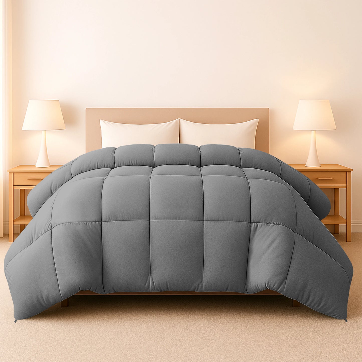 Lux Decor Down Alternative Comforter with Box Stitch Design