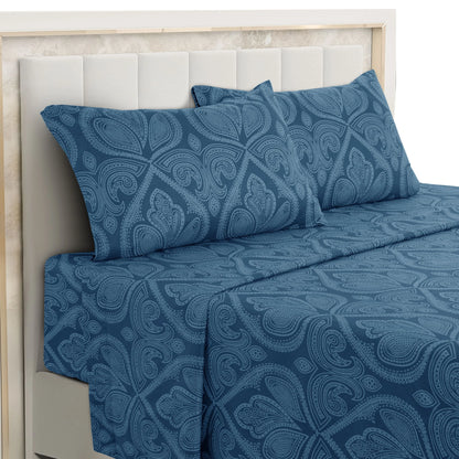4-Piece Paisley Microfiber Bed Sheet Set