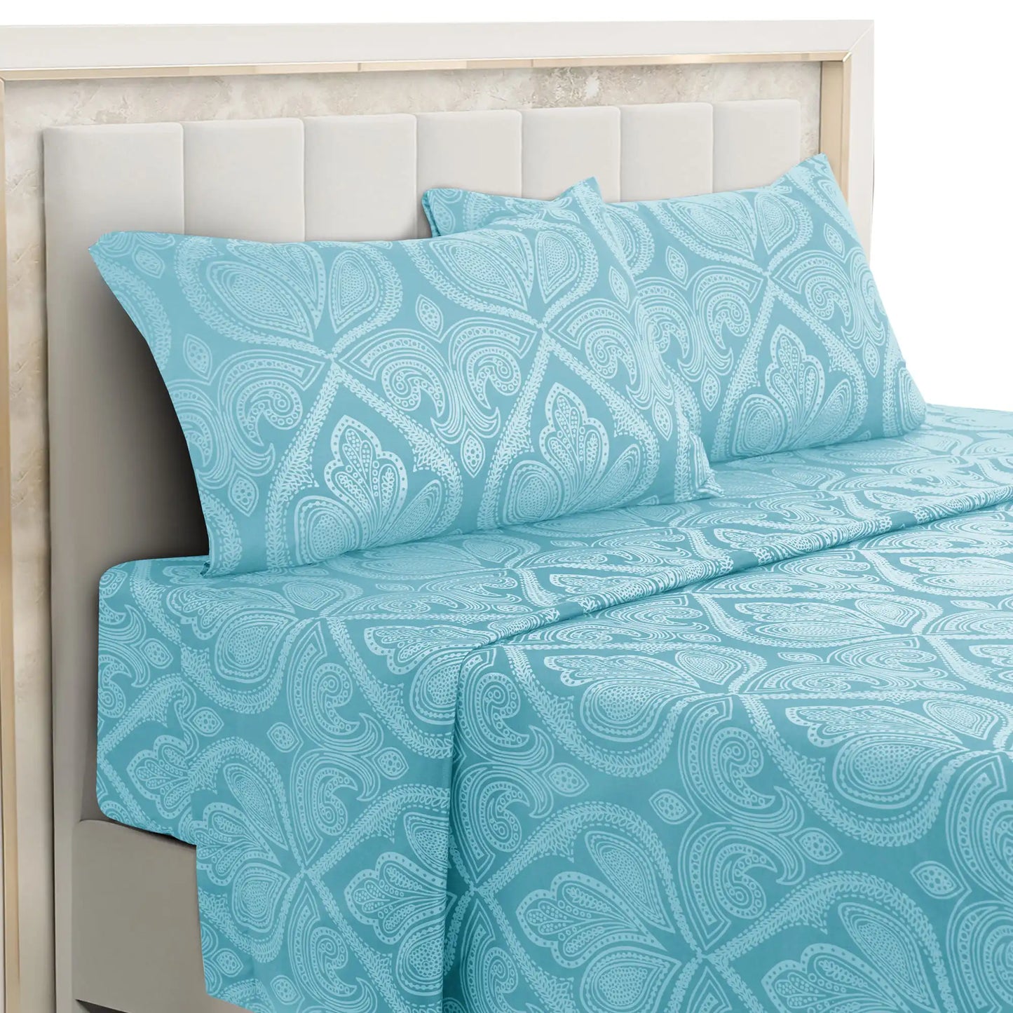 4-Piece Paisley Microfiber Bed Sheet Set