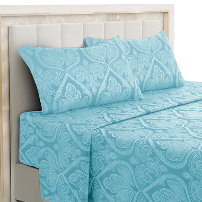 4-Piece Paisley Microfiber Bed Sheet Set