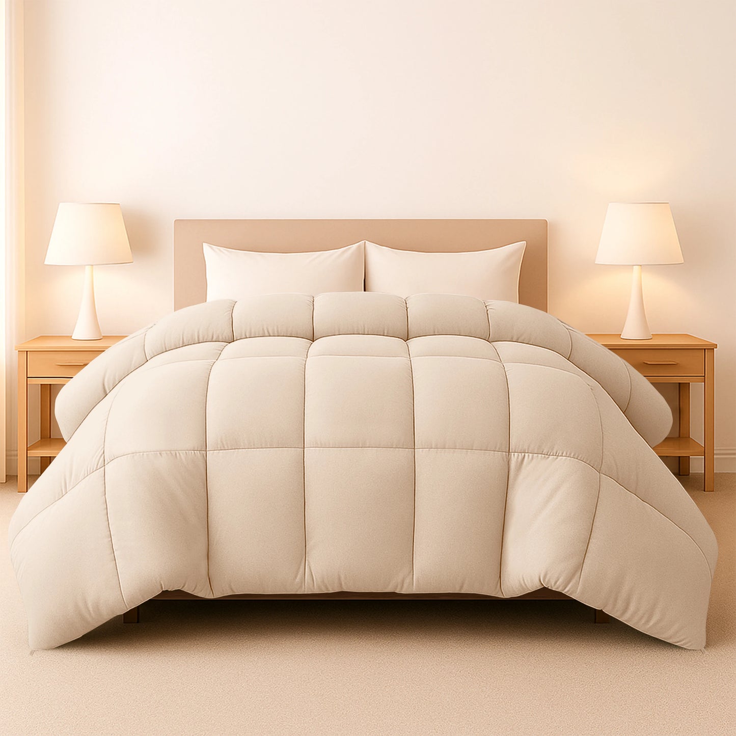 Lux Decor Down Alternative Comforter with Box Stitch Design