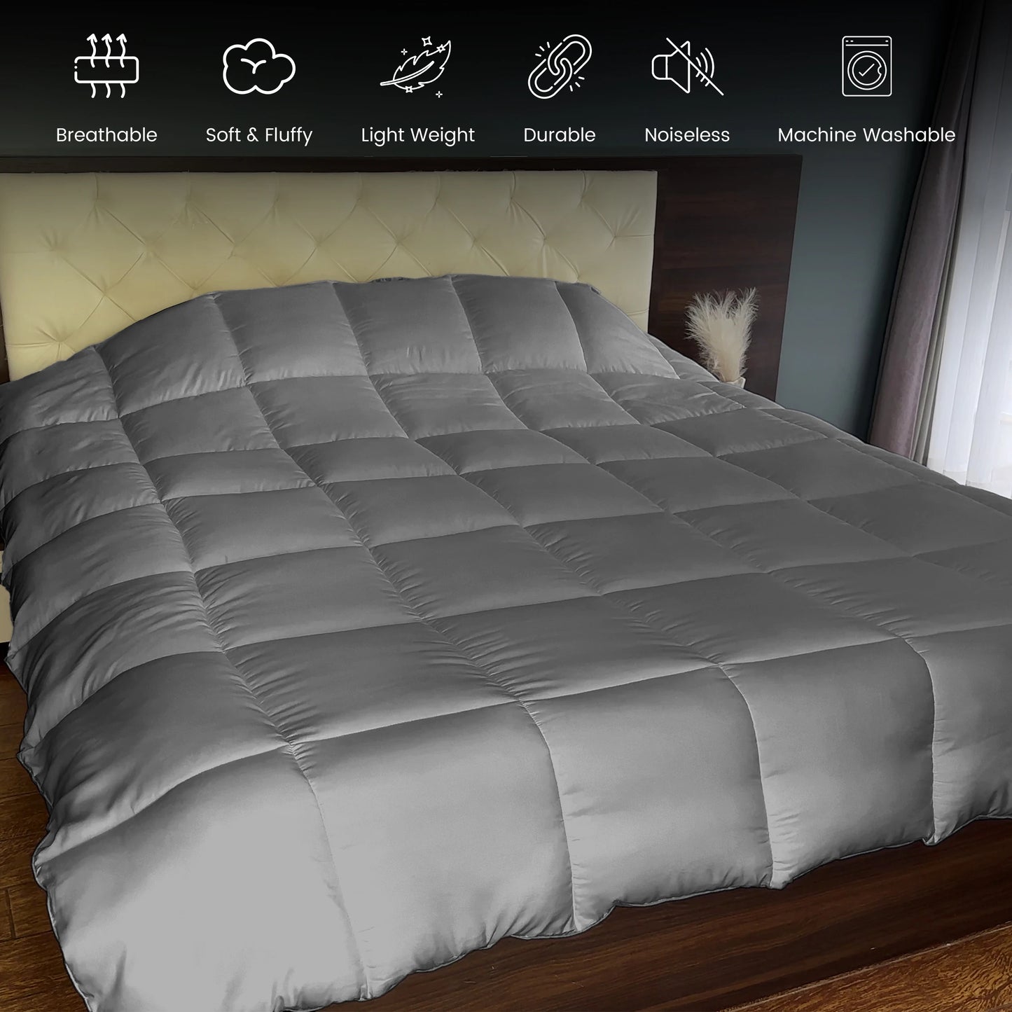 Lux Decor Down Alternative Comforter with Box Stitch Design