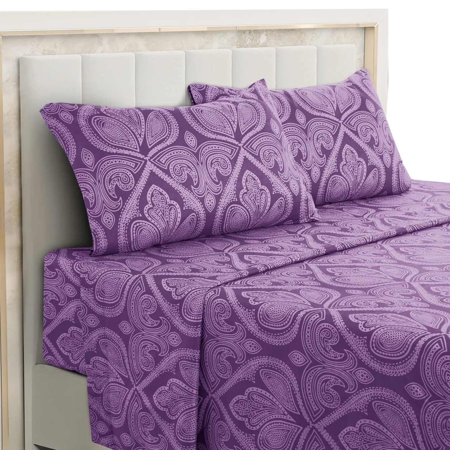 4-Piece Paisley Microfiber Bed Sheet Set