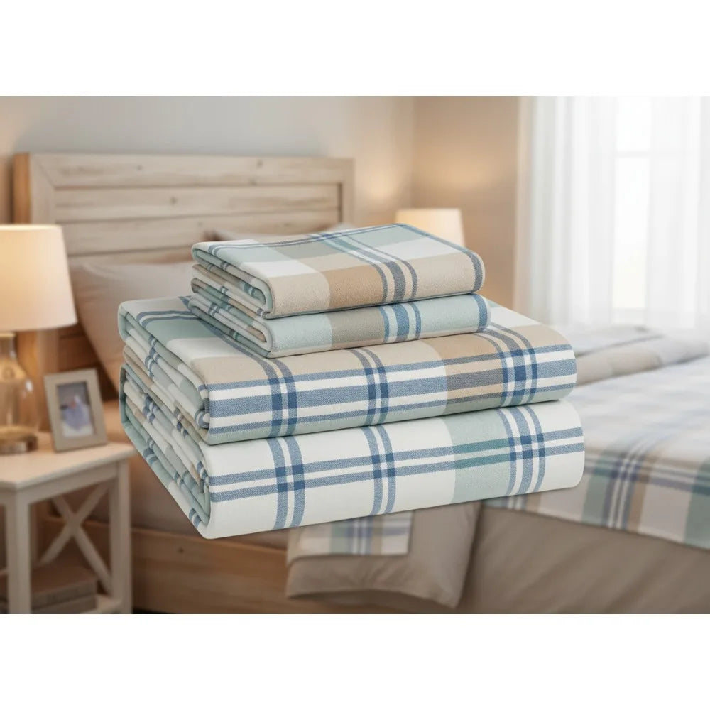 15" Deep Pocket Queen Flannel Sheets Set