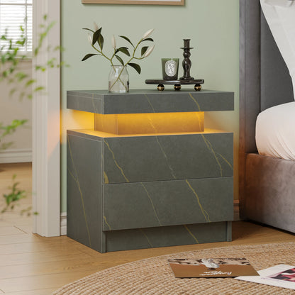 LED Nightstands with 2 Drawers