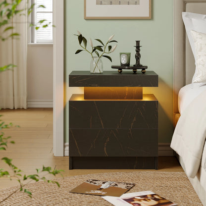 LED Nightstands with 2 Drawers