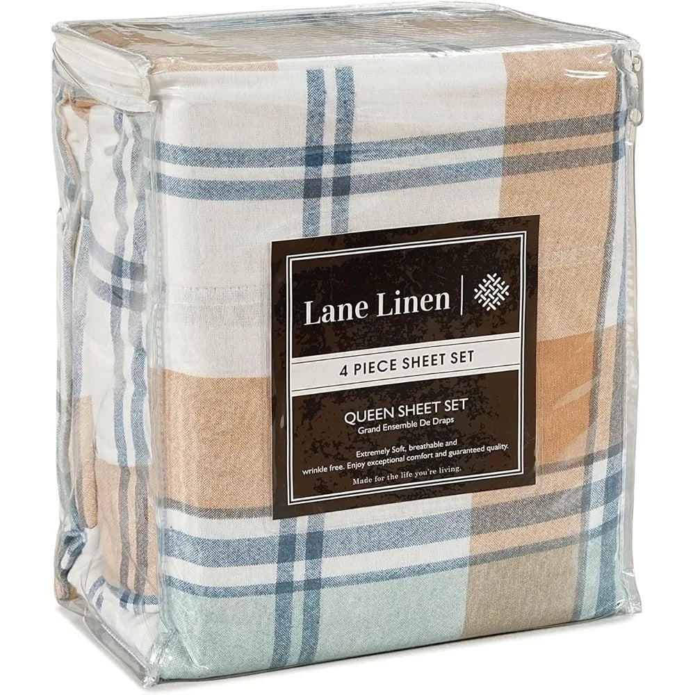 15" Deep Pocket Queen Flannel Sheets Set
