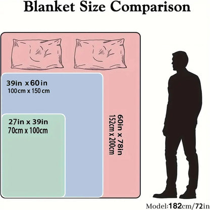 Cozy Yorkie Cartoon Print Flannel Blanket