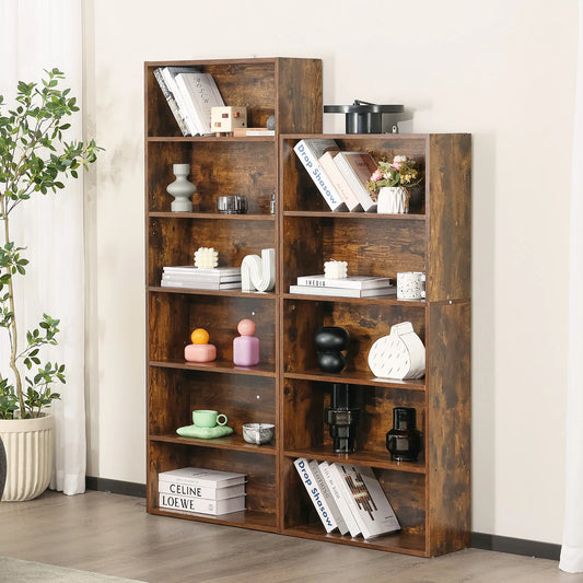 63 Inch Tall Floor Standing Wooden Shelf Bookcase