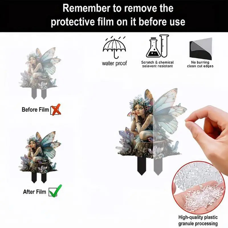 Acrylic Fairy Garden Stakes Decor