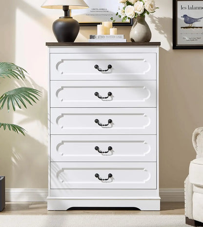 Farmhouse Cherry Wood Wide Drawers Dresser