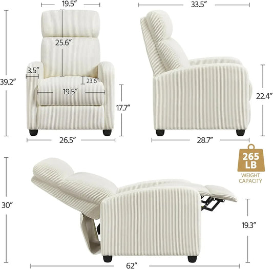 Adjustable Modern Corduroy Recliner Chair