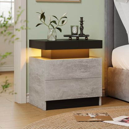 LED Nightstands with 2 Drawers