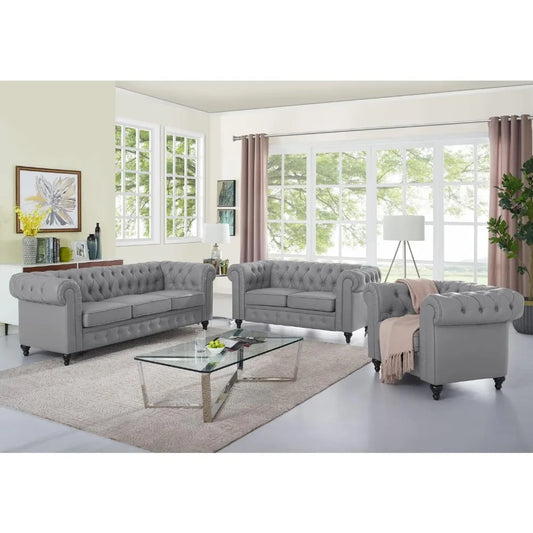 3 Piece Leather Sofa Couche Set