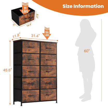 10 Fabric Drawers Steel Frame Cabinet