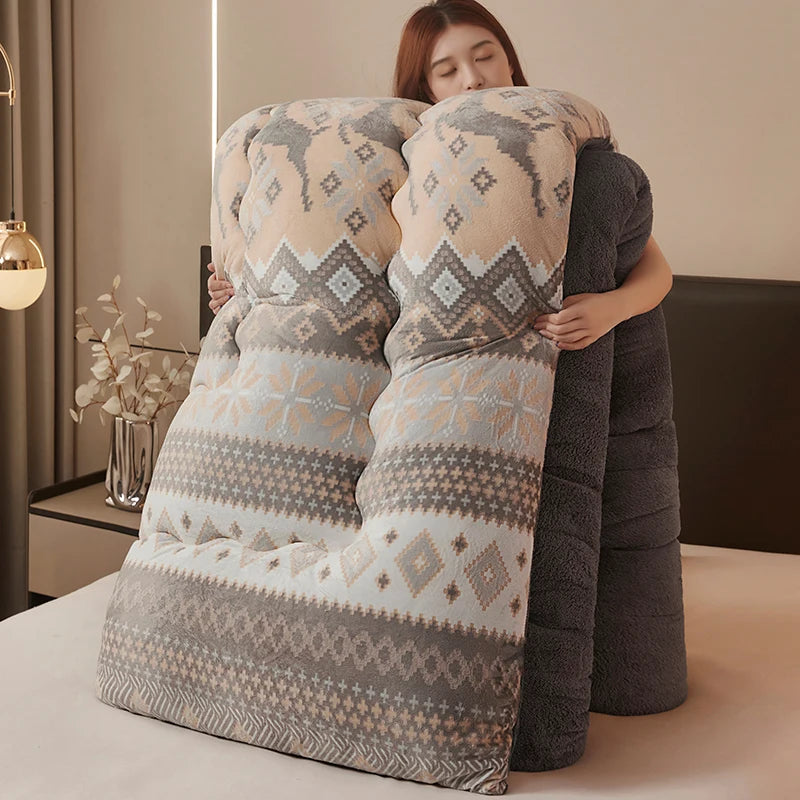 1-Piece Winter Thickened Warm Double-Sided Fleece Quilt