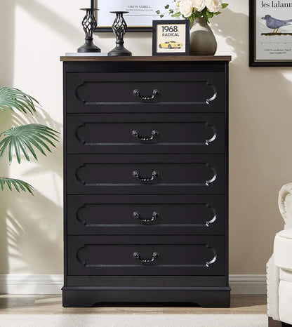Farmhouse Cherry Wood Wide Drawers Dresser