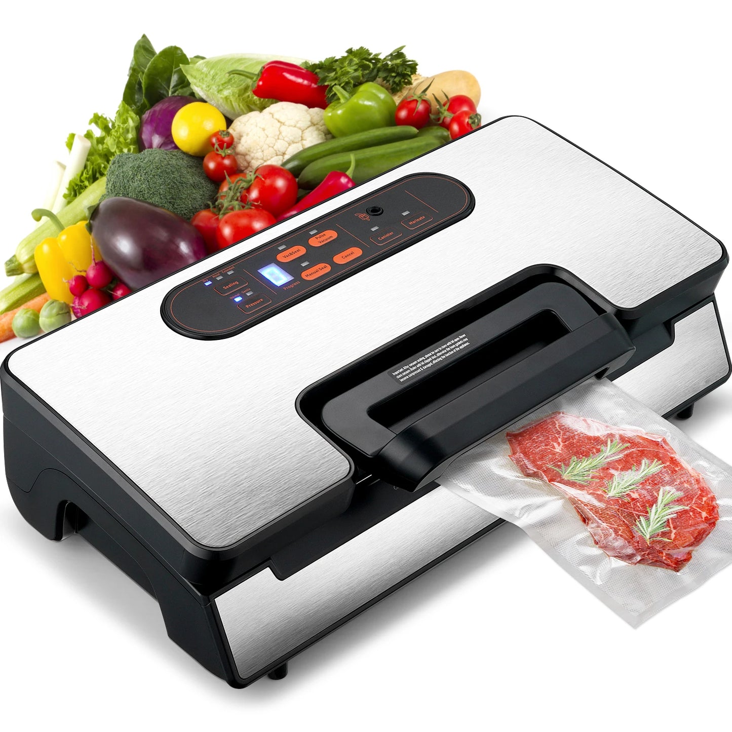 90Kpa 130W Vacuum Sealer Food Packaging Machine with 10pcs Vacuum bags